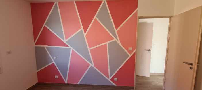 Finition mur intérieur peinture 3 couleurs